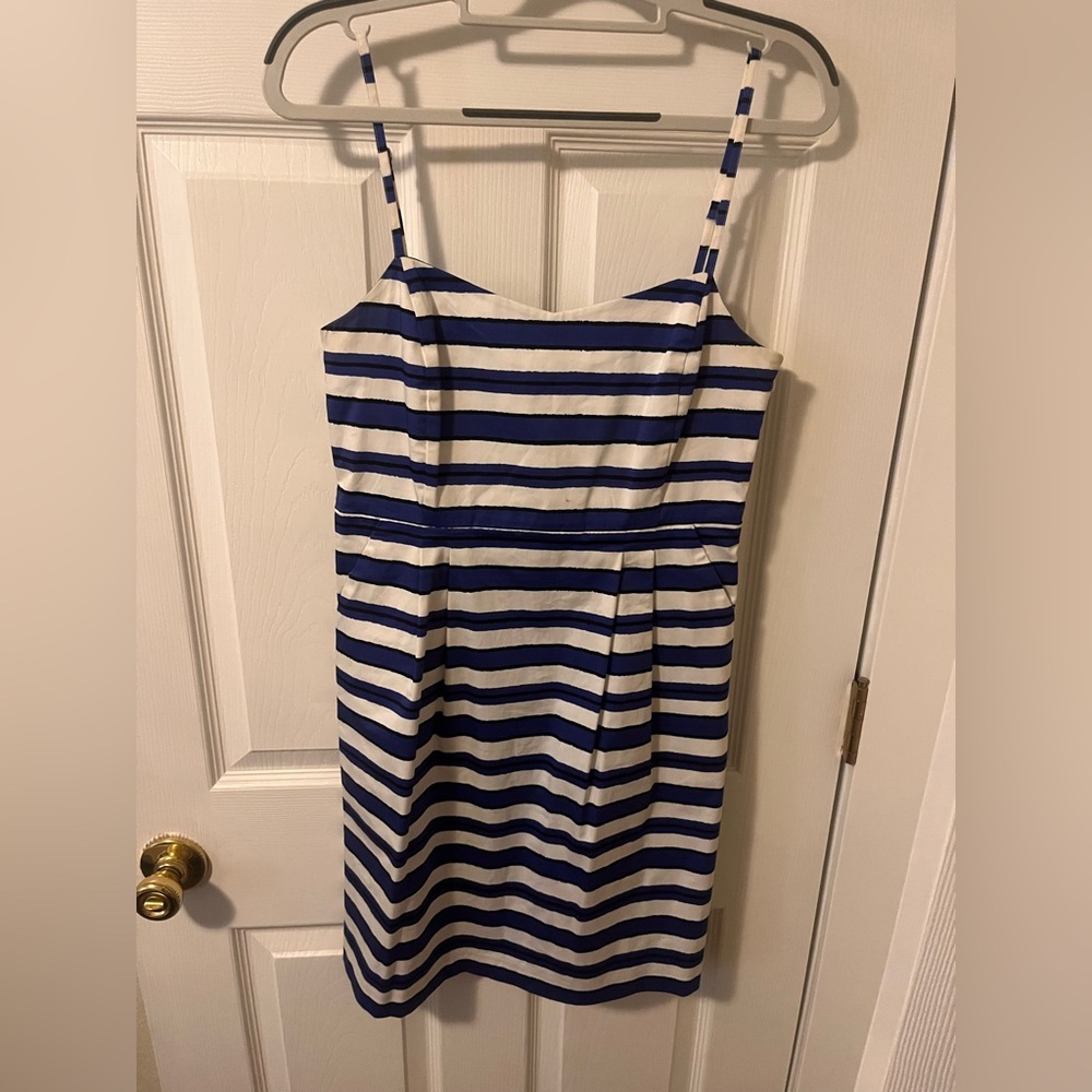 Blue and White Striped Dress